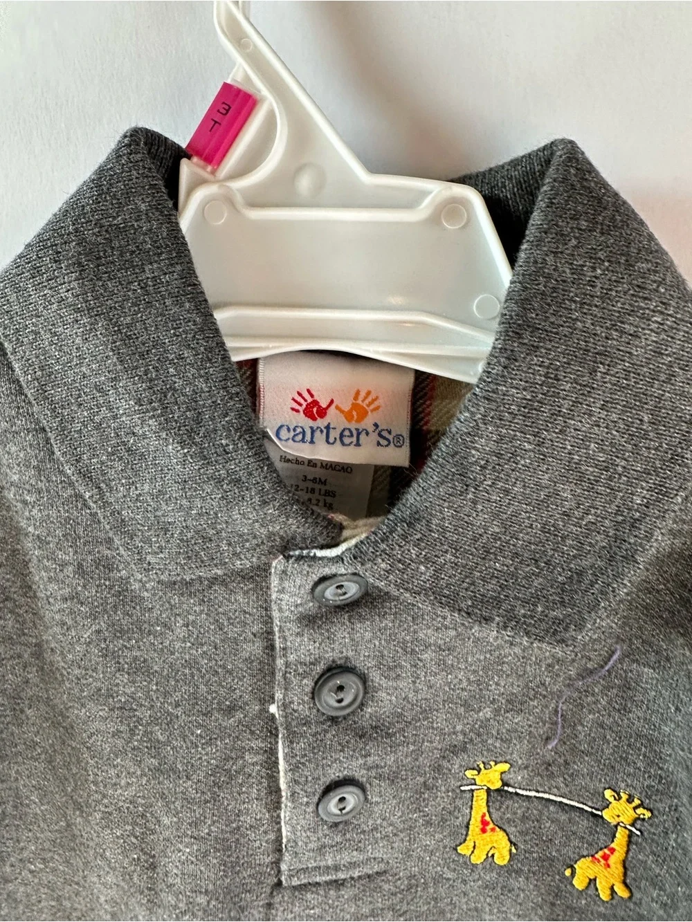 Carter’s Baby Boy Romper 3-6M NWT Gray Polo